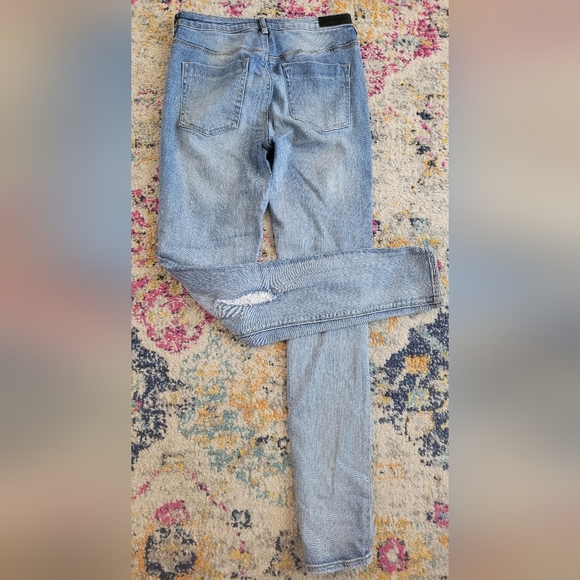 Gypsy Warrior Distressed Skinny Jean Sz 5 plaid patches - Picture 4 of 8